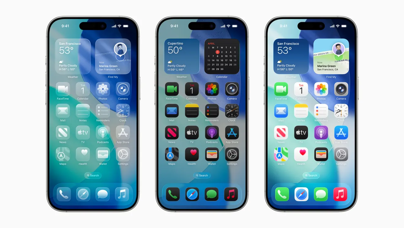 New-liquid-glass-design-on-the-ios-26-home-screen-and-lock-screen-Apple