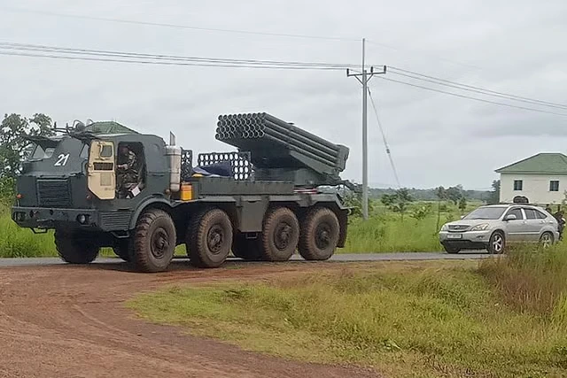 Combodian-BM-21-multiple-rocket-launcher-returns-from-the-cambodia
